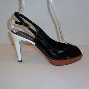 Vaneli Size 10 M VERONA Black White Leather Heels